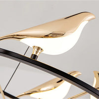 Lustra Led Luxury 6 Golden Swallow Lighting Fixtures