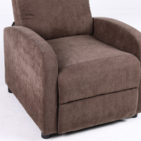 Релакс фотьойл с механизъм Recliner, кафяв текстил