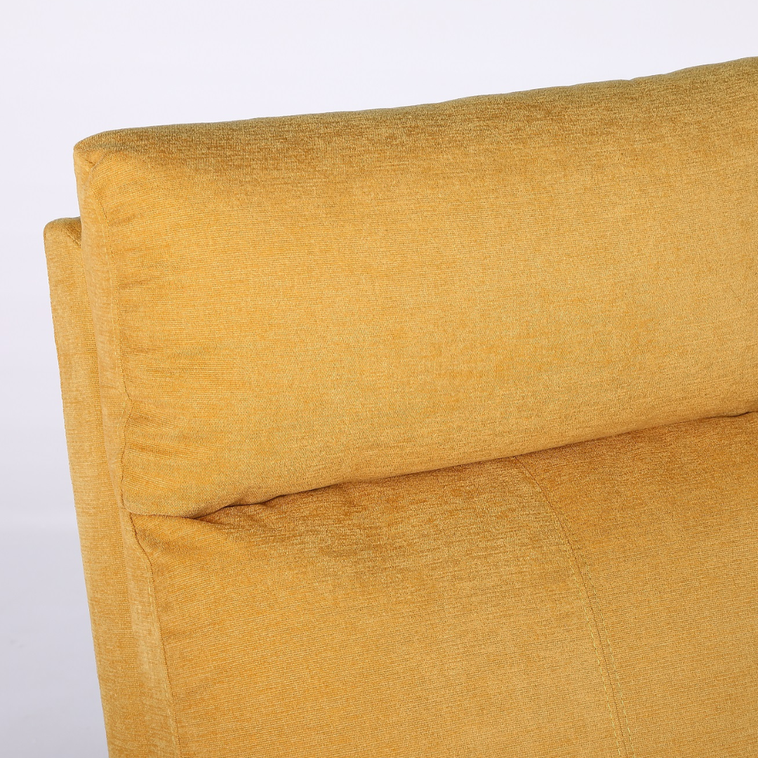 Релакс фотьойл с механизъм Recliner, текстил жълт