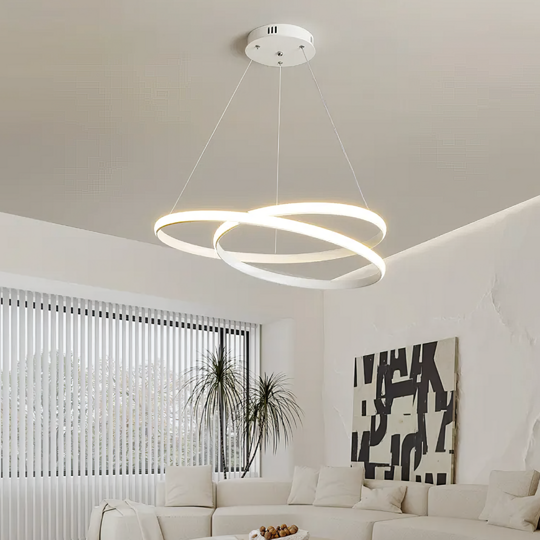 Бяла висяща LED осветително тяло 120W Lumea с дистанционно, еквивалент 600W