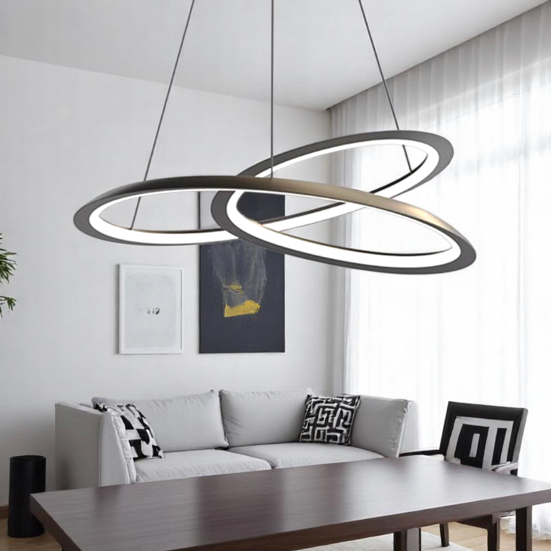 LED осветително тяло тип пендел 120W Lumea Black с дистанционно, еквивалент 600W