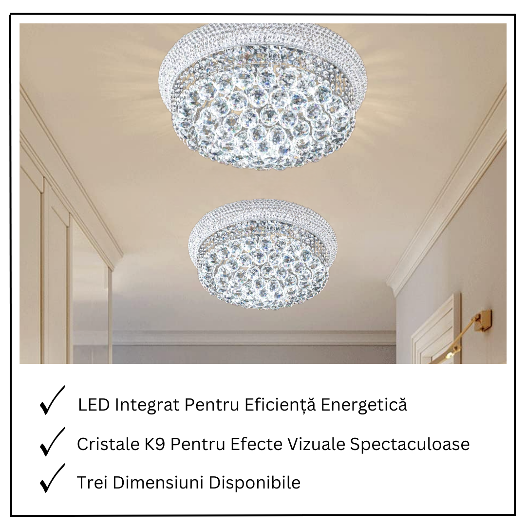 LED осветително тяло за таван Crystal Dome Silver с дистанционно и RGB светлини