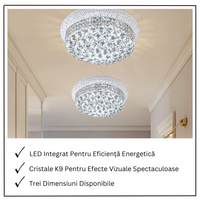 LED осветително тяло за таван Crystal Dome Silver с дистанционно и RGB светлини