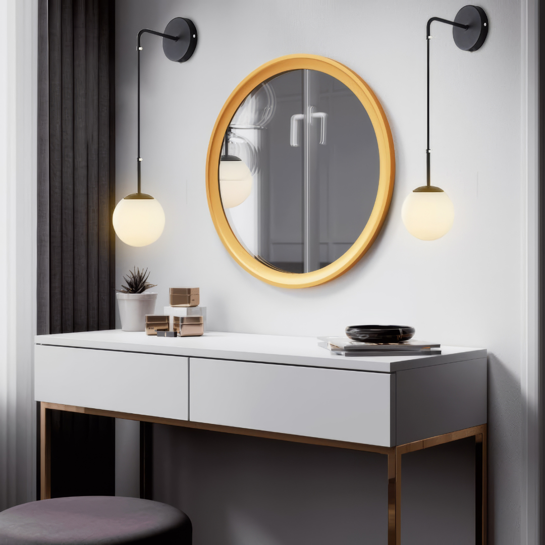 Регулируем аплик Nordic Style HangGlobe Black с матов абажур