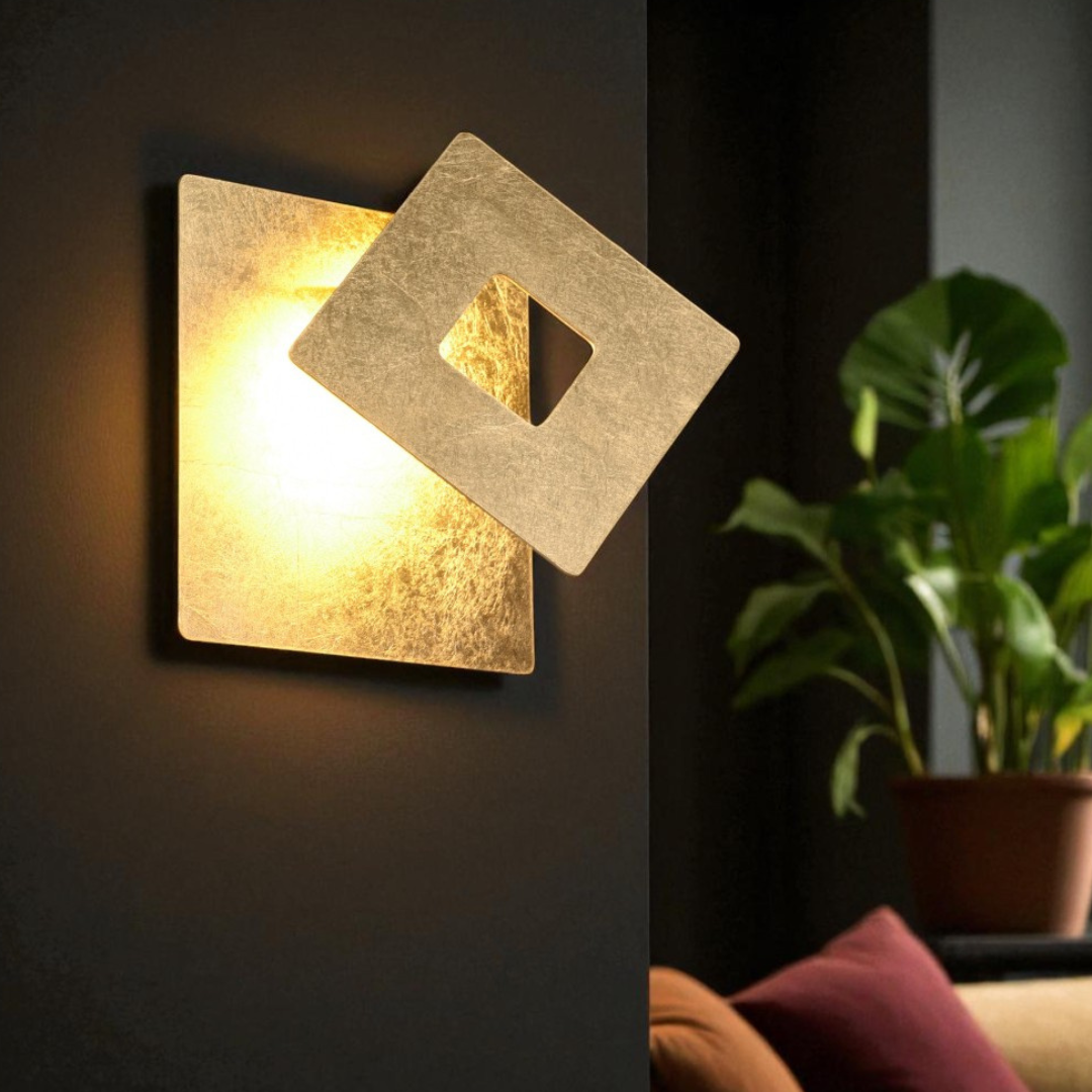 LED аплик Luxury Square Gold LEANO