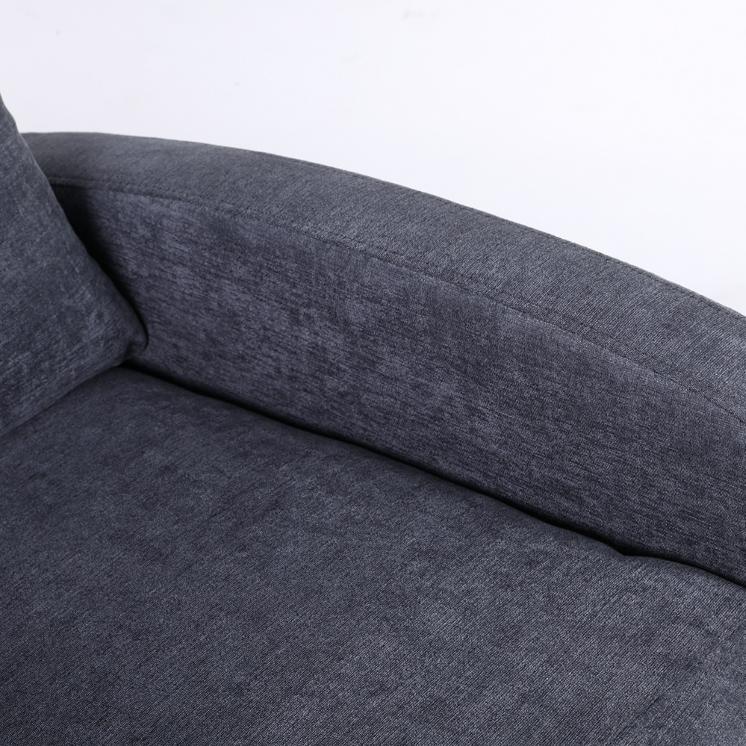 Релакс фотьойл с механизъм Recliner, тъмно сив текстил