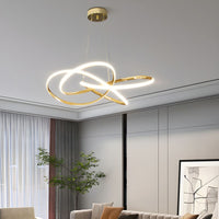 LED осветително тяло тип пендел Eternity Gold, еквивалент 800W, с дистанционно