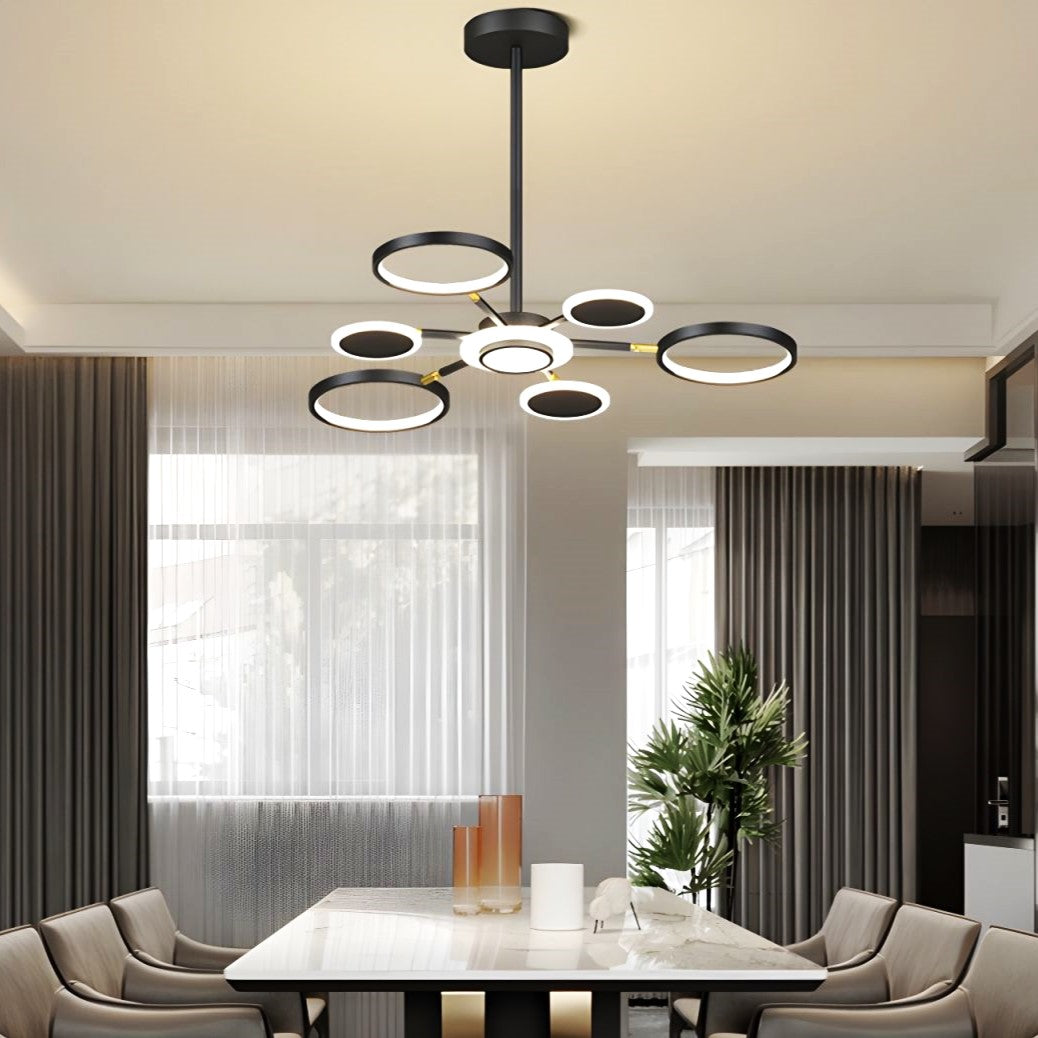LED осветително тяло Gambit Black 3+3+1 Регулируеми рамена Еквивалент 500W Дистанционно управление