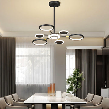LED осветително тяло Gambit Black 3+3+1 Регулируеми рамена Еквивалент 500W Дистанционно управление