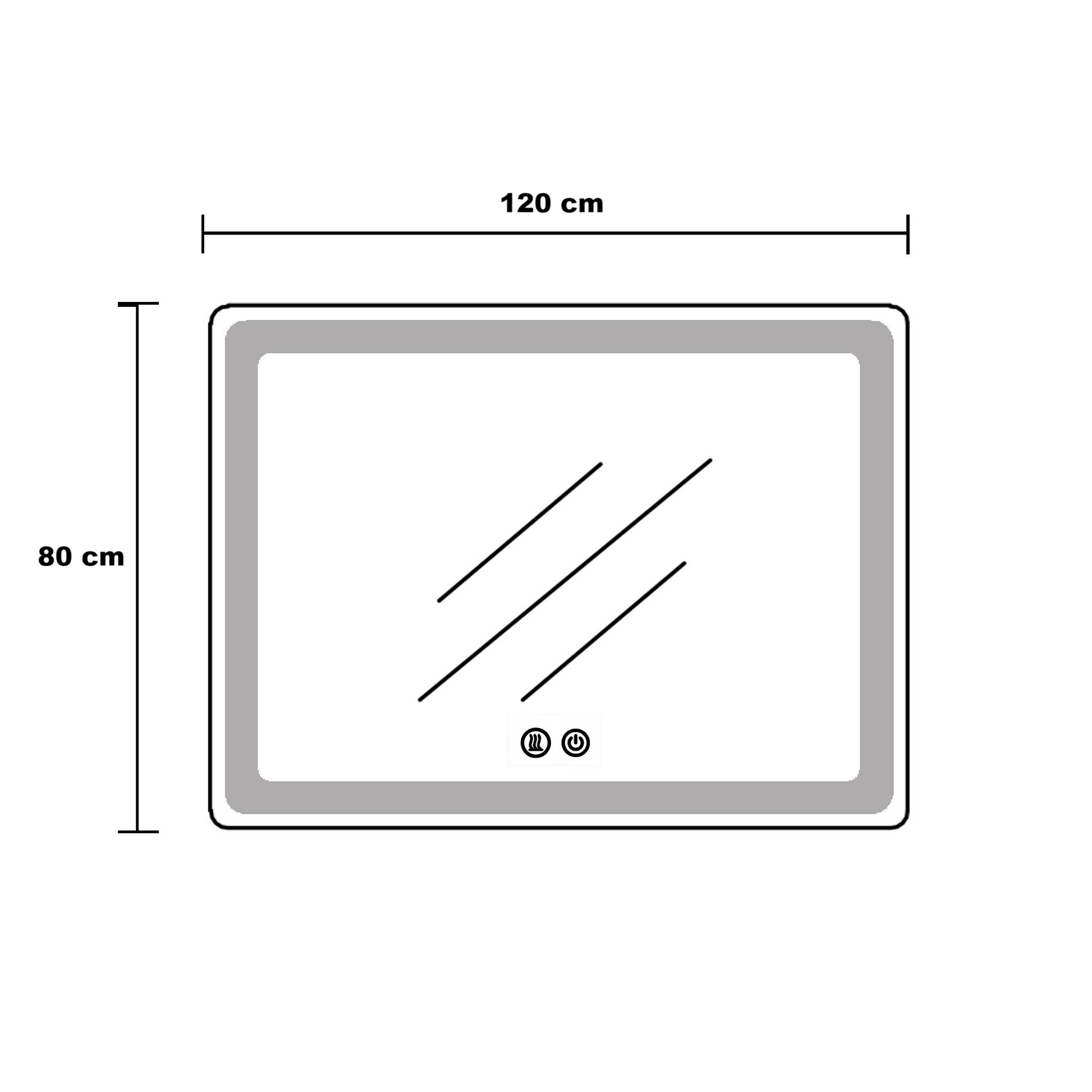 Oglinda Led 120X80Cm Dezaburire Ceas Temperatura Touch Si 3 Lumini Od058 Mirror