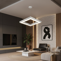 LED осветително тяло висящо RENZO Square White с дистанционно, еквивалент 300W