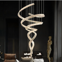 LED полилей LUXURY Crystal Miravon с кристали, сребрист, 150x350CM XXL