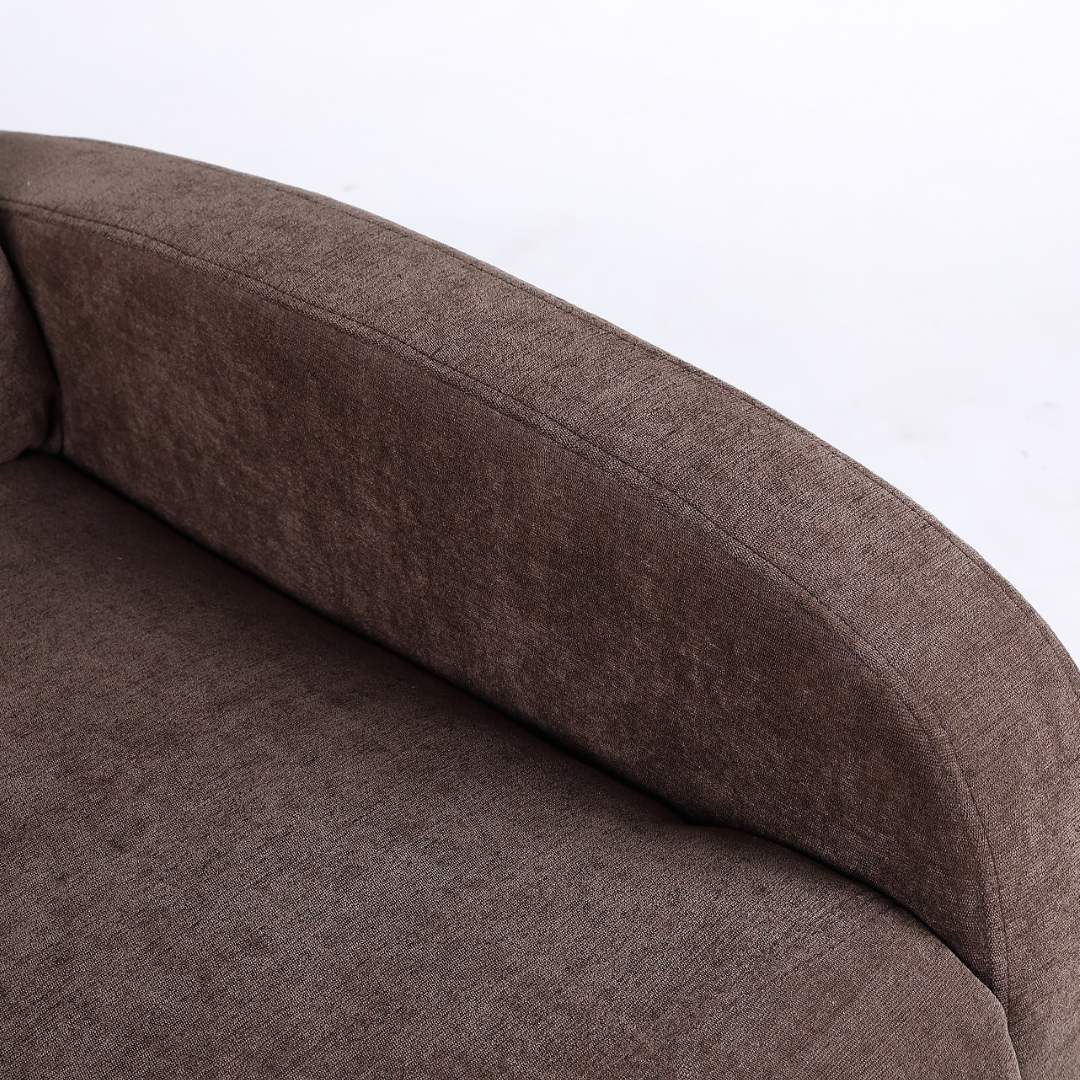 Релакс фотьойл с механизъм Recliner, кафяв текстил