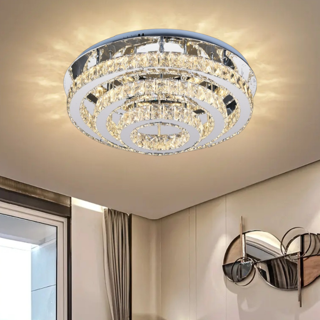 LED осветително тяло Cristal Exquisite Round Еквивалент 800W с дистанционно