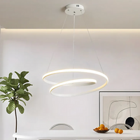 Бяла висяща LED осветително тяло 120W Lumea с дистанционно, еквивалент 600W