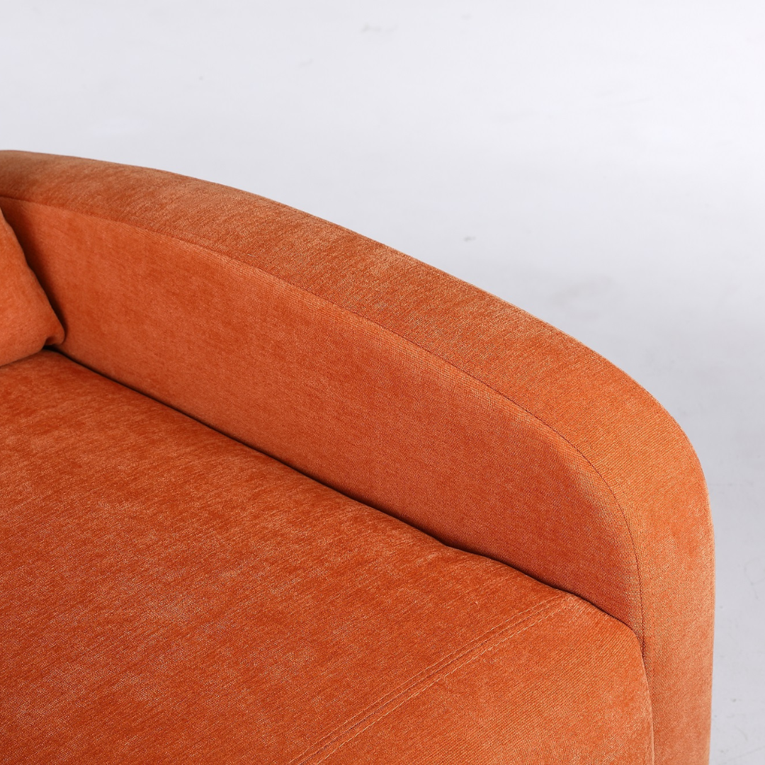 Релакс фотьойл с механизъм Recliner, текстил, оранжев