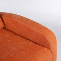 Релакс фотьойл с механизъм Recliner, текстил, оранжев