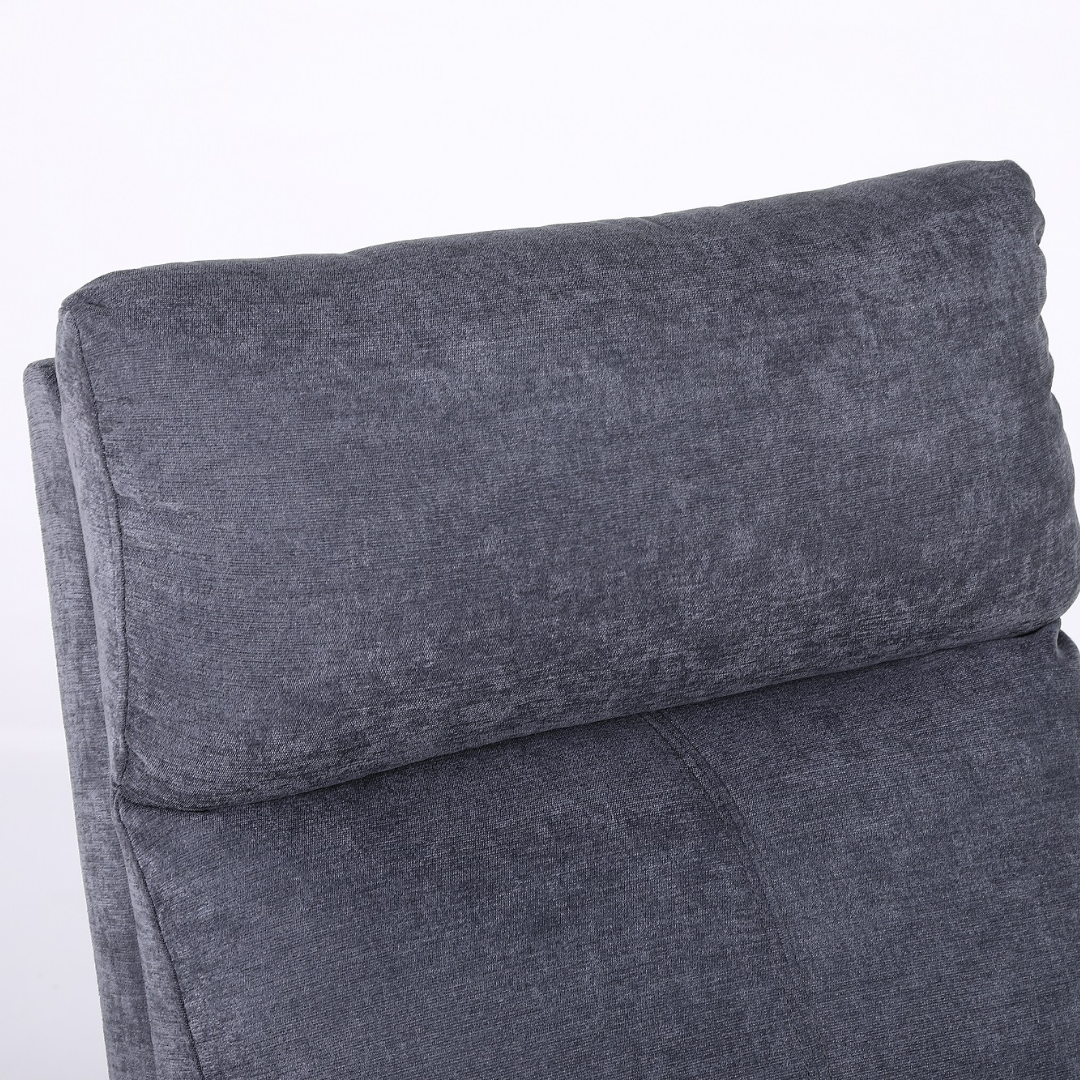 Релакс фотьойл с механизъм Recliner, тъмно сив текстил