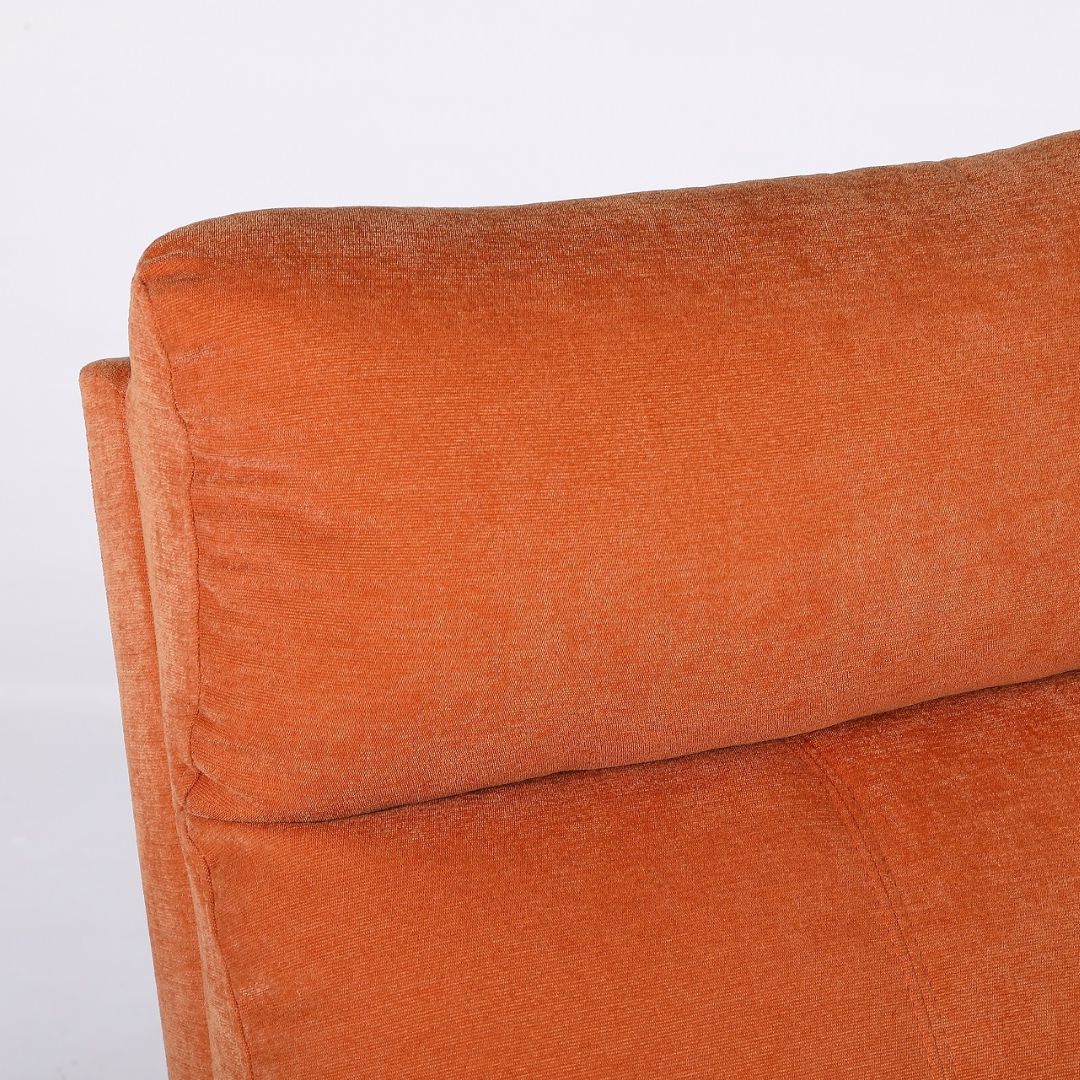 Релакс фотьойл с механизъм Recliner, текстил, оранжев