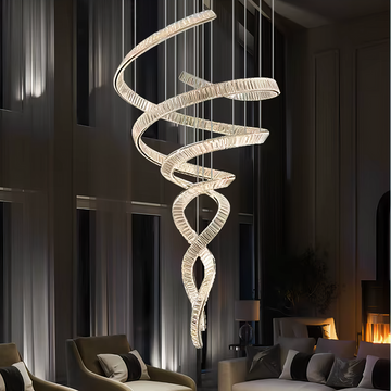 LED полилей LUXURY Crystal Miravon с кристали, сребрист, 150x350CM XXL