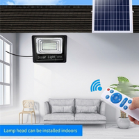 LED прожектор черен с соларен панел 200W с дистанционно