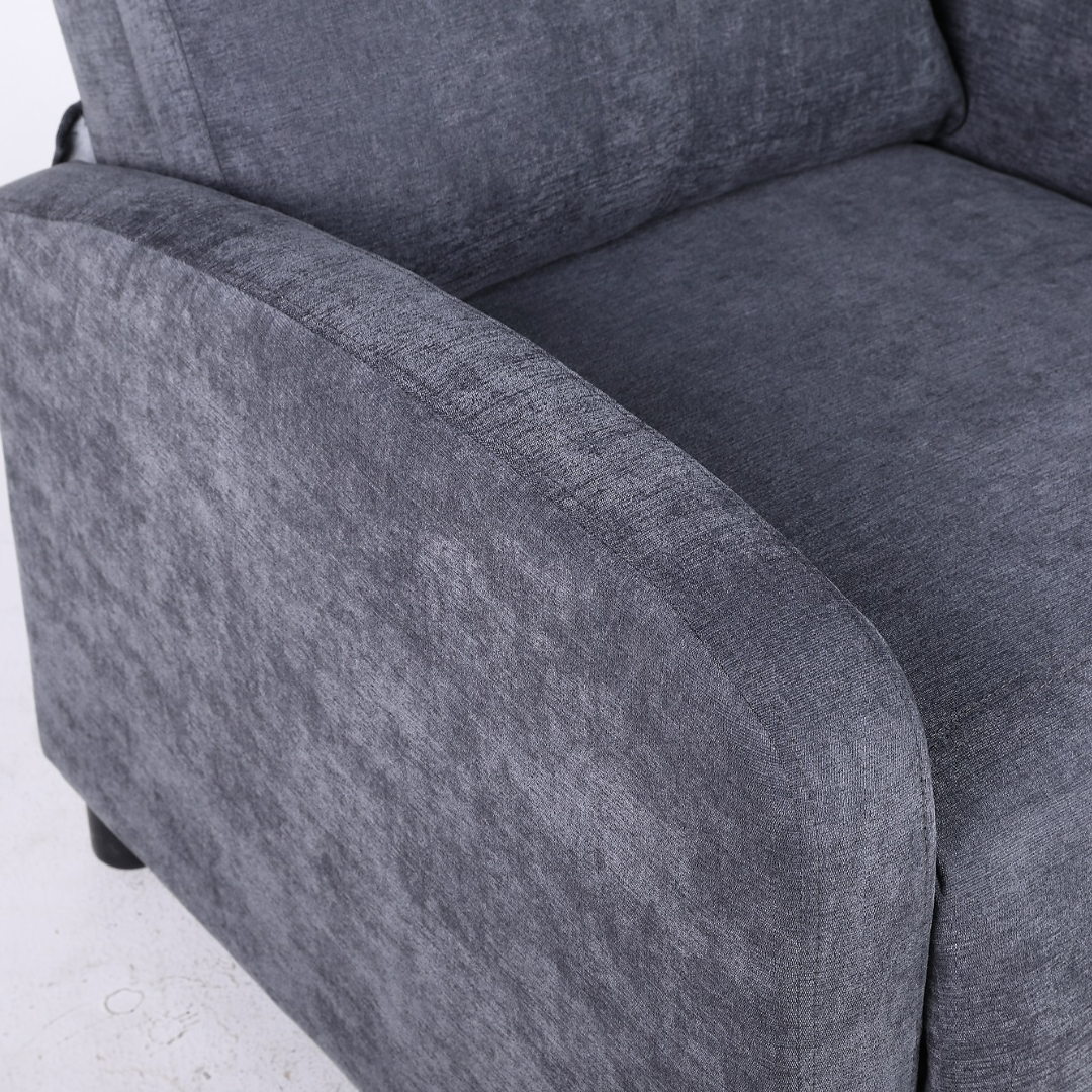 Релакс фотьойл с механизъм Recliner, тъмно сив текстил