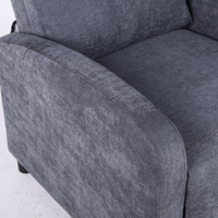 Релакс фотьойл с механизъм Recliner, тъмно сив текстил