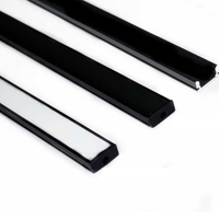 Профил за LED лента, повърхностен, черен, матов бял дифузер 2M