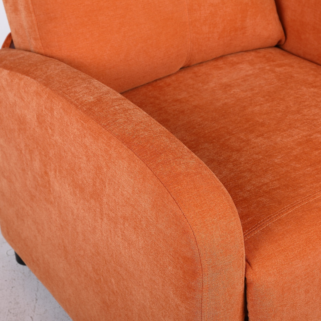 Релакс фотьойл с механизъм Recliner, текстил, оранжев