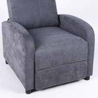 Релакс фотьойл с механизъм Recliner, тъмно сив текстил