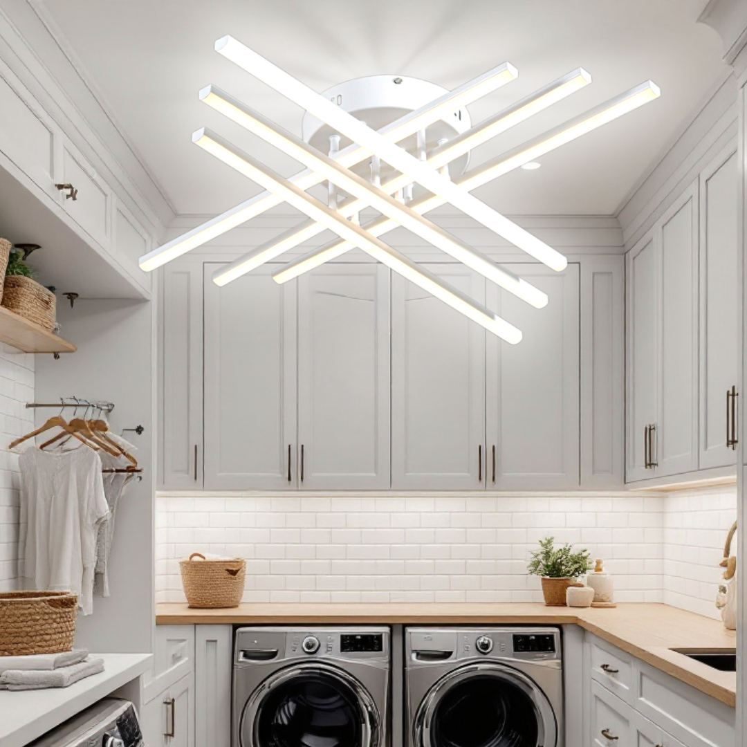 LED осветително тяло 96W X с 6 бели линии, еквивалент 700W, с дистанционно