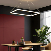 LED пендел с едно правоъгълно тяло 80X40CM черна, еквивалент 400W