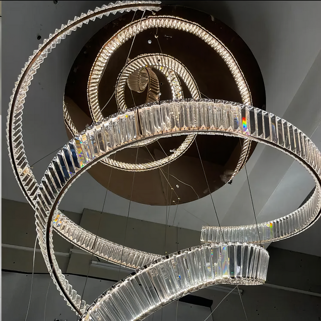 LED полилей LUXURY Crystal Miravon с кристали, сребрист, 150x350CM XXL
