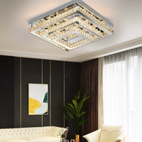 LED осветително тяло с кристали 130W Exquisite Square еквивалент 800W с дистанционно