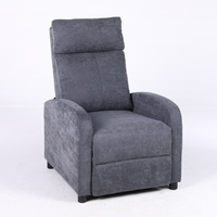 Релакс фотьойл с механизъм Recliner, тъмно сив текстил