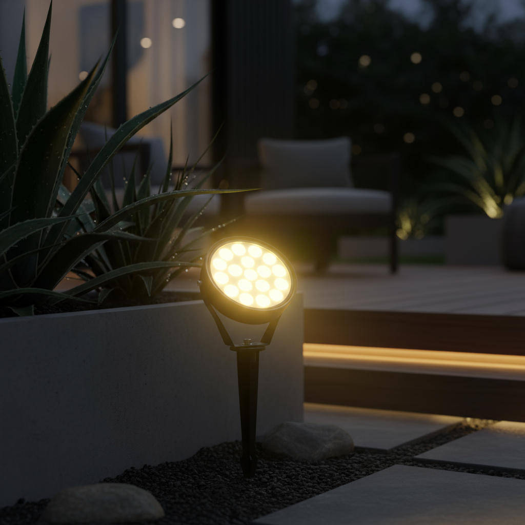 LED градински спот Lollipop 15W топла светлина черен