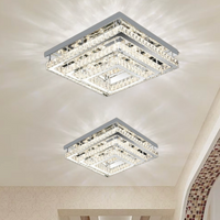 LED осветително тяло с кристали 130W Exquisite Square еквивалент 800W с дистанционно