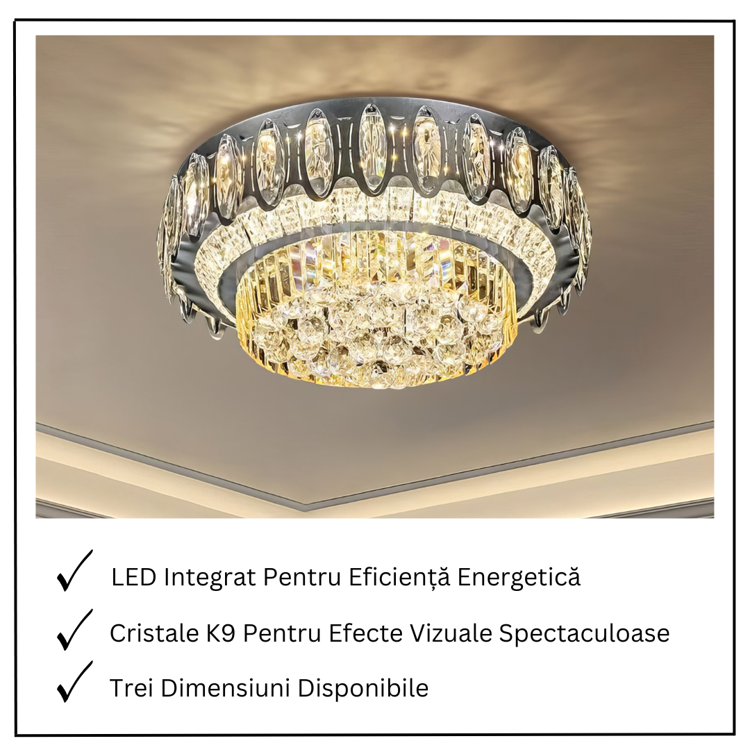 LED осветително тяло от кристал за таван Majesty с дистанционно 50-80CM