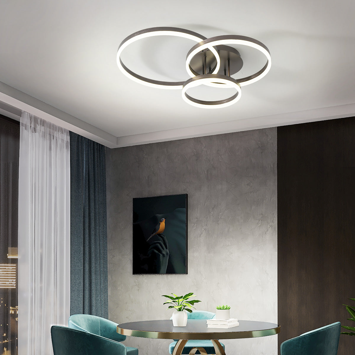 LED осветително тяло Beauty Brown Circle еквивалент 600W с дистанционно