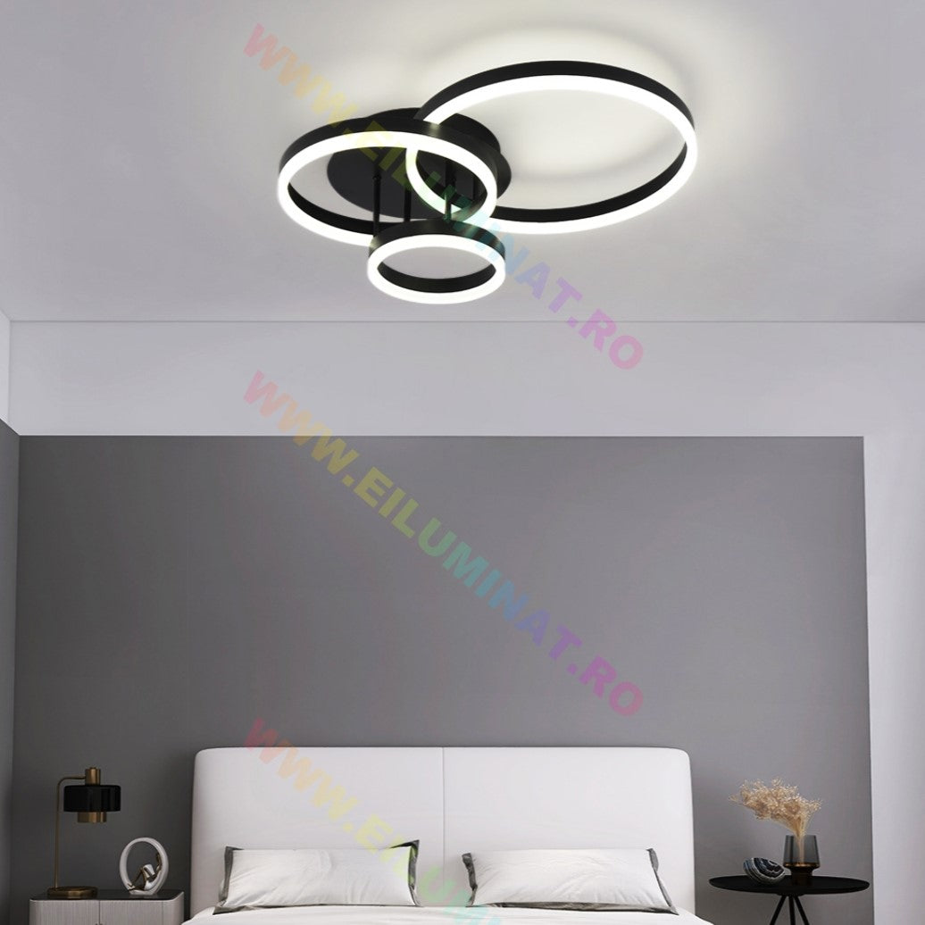 LED осветително тяло Beauty Black Circle еквивалент 600W с дистанционно