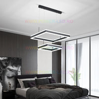 LED осветително тяло 256W CASSANDRA Square Black с дистанционно, еквивалент 800W