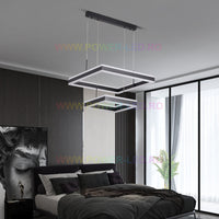 LED осветително тяло 256W CASSANDRA Square Black с дистанционно, еквивалент 800W