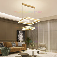 LED осветително тяло 256W CASSANDRA Square Gold с дистанционно, еквивалент 800W