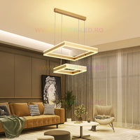 LED осветително тяло 256W CASSANDRA Square Gold с дистанционно, еквивалент 800W
