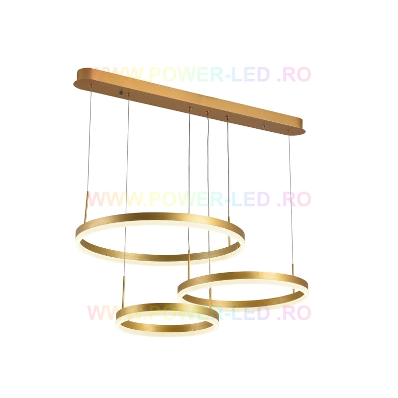 LED осветително тяло 150W CASSANDRA Circle Gold 3 сегмента еквивалент 600W