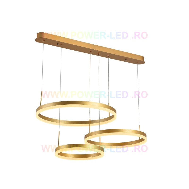LED осветително тяло 150W CASSANDRA Circle Gold 3 сегмента еквивалент 600W