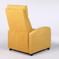 Релакс фотьойл с механизъм Recliner, текстил жълт