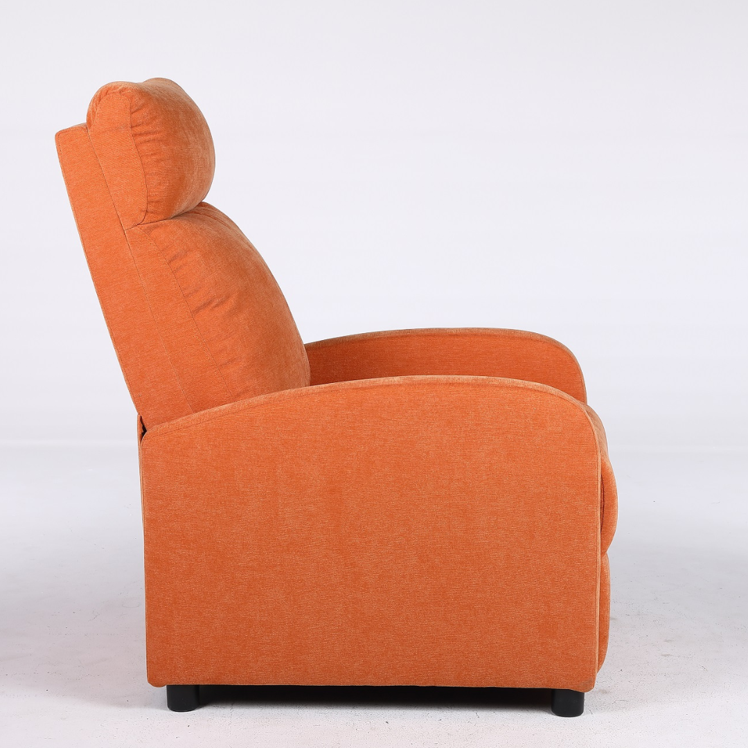 Релакс фотьойл с механизъм Recliner, текстил, оранжев