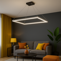 Осветително тяло LED висящо 1 елемент правоъгълно бяло еквивалент 300W