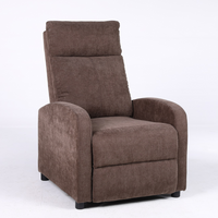 Релакс фотьойл с механизъм Recliner, кафяв текстил